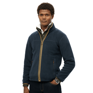 Superdry Mens Estate Full Zip Fleece - L / Eclipse Navy