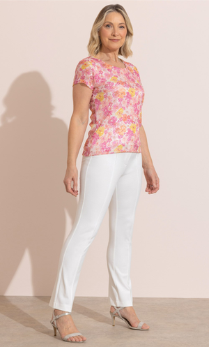 Anna Rose Straight Leg Ponte Trousers - Ivory