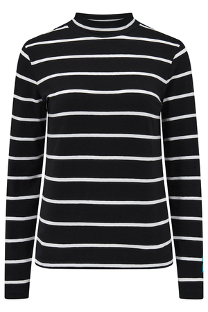 Annika Jersey Top Black White Stripe Lightning (S)