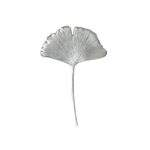 Ginkgo Biloba Leaf Sterling Silver Unisex Brooch