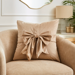 Luxury Bow Cushion - Natural