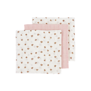 Meyco - Muslin Cloths - Soft Pink Mini Panther (3 Pack)