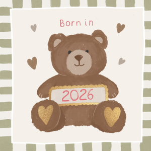 Moonpig Born In 2026 Teddy Bear New Baby Card