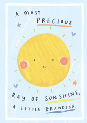Cute Ray Of Sunshine Little Grandson New Baby Card