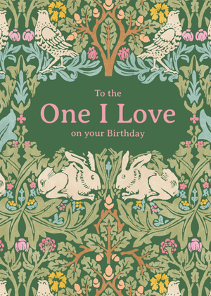 William Morris One I Love Floral Birthday Card