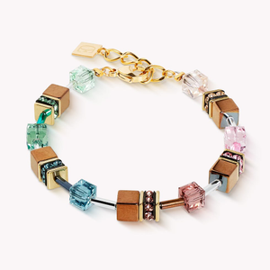 Iconic GEOCUBE Bracelet Gold Plated Iconic Metallic Art Nouveau