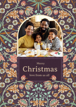 William Morris Traditional Love From Us All Photo Upload Christmas Card