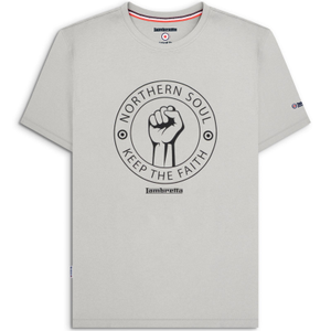 Lambretta Mens Northern Soul Retro T-Shirt Black - 3XL / Pebble