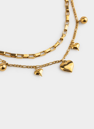 Vendetta Heartlink Bracelet 22cm - 18K Gold Plated
