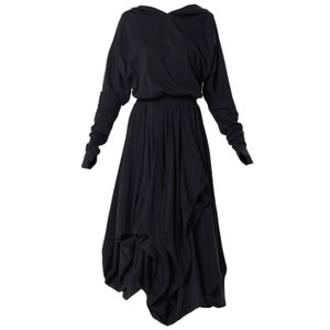 Hooded Midi Dress In Black (S)