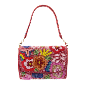 Sarah Beaded Floral Clutch (one size)