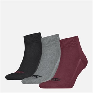 Levi's Mens Mid Cut Logo Socks Red/Grey/Black