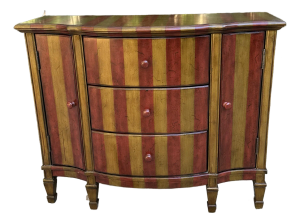 Paint Decorated Demi Lune Chest Commode