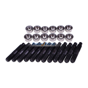 12 Pieces Exhaust Manifold Stud & Nut Kit for Cummins Engine 4BT 6BT B6.7 M11 ISD4.5 ISL NT743 QSL9 QSF3.8 QSM11 X15 Dodge