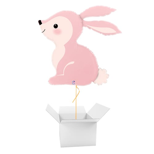 Woodland Pink Bunny Giant Helium Foil Balloon - Inflated Balloon in a Box