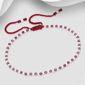 Signature Silver & Garnet Bead Toggle Bracelet