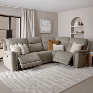 Dalton Left Hand Corner Electric Recliner Sofa in Bella Latte Fabric