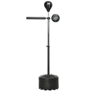 SPORTNOW Adjustable Speed Bag, Boxing Bag, with Stand, Reflex Bar, Punching Pad, Black