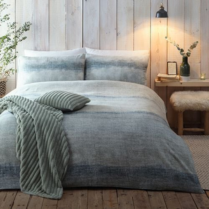 DOUBLE DUVET COVER Appletree Hygge Anson Stripe Green