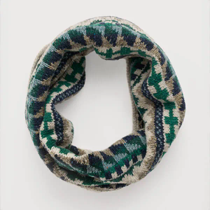 Seasalt Weatherhill Fairisle Snood Zig Zag Geo Dark Forage Mix