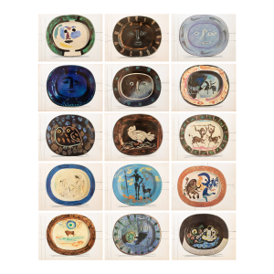 1955 Set of 15 Prints of Picasso's Ceramic Platters