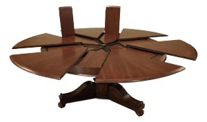 Antique Reproduction Jupe Table With Lion Paw Feet, Round Opens