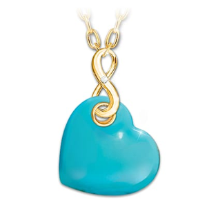Genuine Turquoise Daughter You Touch My Heart Necklace