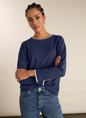 Alexandra Organic Cotton Relaxed Top - UK 10 | EU 36 | US 06 / Deep Indigo