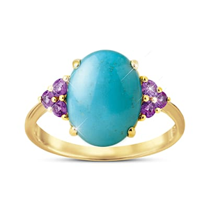 Genuine Turquoise Sedona Blossom Gemstone Ring Size 7