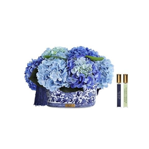 Cote Noire - Chinoiserie Hydrangea w/Gold Plate Shades Of Blue