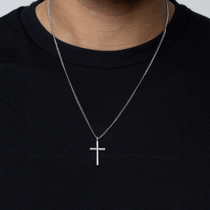Cross Pendant Chain | Silver