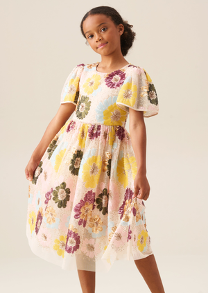Verity Flower Sequin Dress