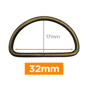 Anneau en D premium - Bronze 32 mm