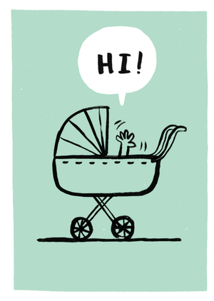Baby Pram Illustration Gender Neutral New Baby Card