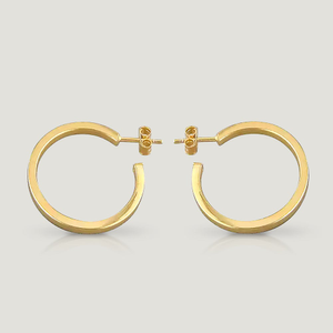 CANDY Cane Gold Plated Tube Hoop Earrings