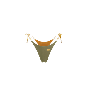 Olive & Bronze Reversible Thongkini Bottom (S)