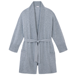 Silver Grey Pure Cashmere Robe (S)