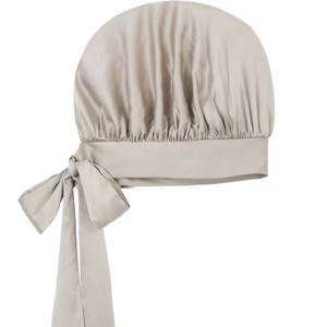 Soft Beige Oversized Silk Bonnet (one size)