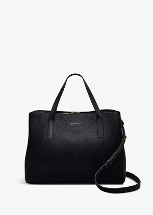 Medium Dukes Place Black Leather Grab Bag