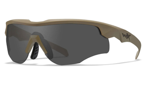 Wiley X Rogue Comm Prescription Sunglasses - Clip-On Insert - Tan, Wiley X Smoke Grey + Clear + Light Rust