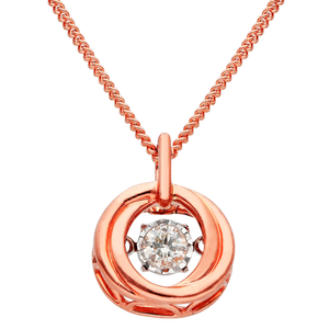 9ct Rose Gold Diamond Pendant