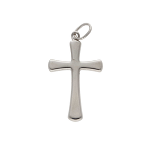 Pre-Owned 9ct White Gold Hollow Cross Pendant