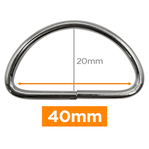 Anneau en D premium  - Argent 40 mm