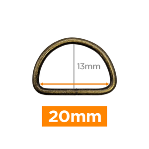 Anneau en D premium - Bronze 20 mm