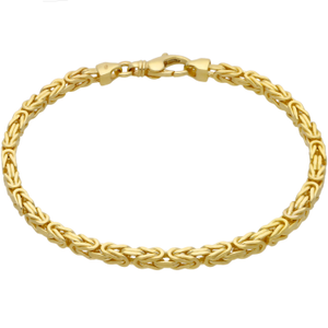 New 9ct Yellow Gold 8.5" Square Solid Byzantine Bracelet