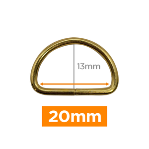 Anneau en D premium - Or 20 mm