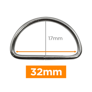 Anneau en D premium - Argent 32 mm