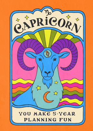 Capricorn Star Sign Birthday Card