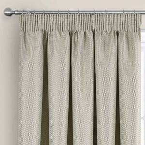 Eden Natural Blackout Ready Made Pencil Pleat Curtains
