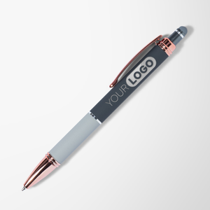 Engraved Colorblock Diamond Stylus Pen with Rose Gold Trim
